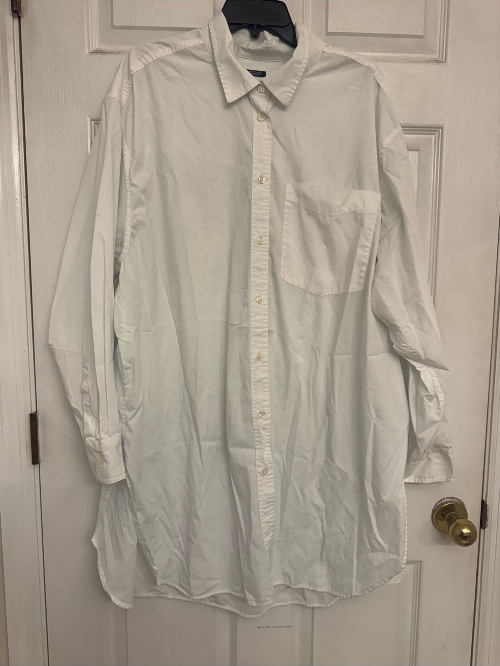 GAP White 100% Cotton Weekend Tunic Casual Button-Down Shirt